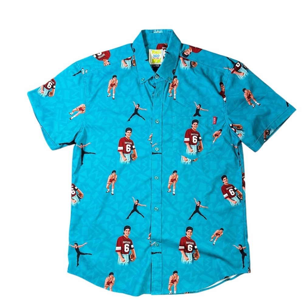 RSVLTS Saved By The Bell Ac Slater AOP button down sz L